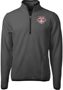 Cutter and Buck New York Red Bulls Mens Graphite Cascade Sherpa Long Sleeve Qtr Zip Pullover