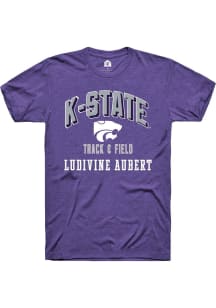 Ludivine Aubert K-State Wildcats Purple NIL Arch Logo Short Sleeve Player T Shirt