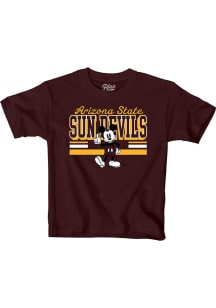 Blue 84 Arizona State Sun Devils Youth Maroon Mickey Short Sleeve T-Shirt