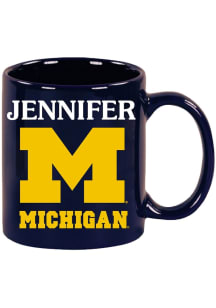 Michigan Wolverines 11 oz JENNIFER Ceramic Mug - Navy Blue