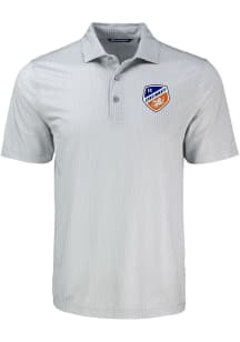 Cutter and Buck FC Cincinnati Mens Grey Pike Shadow Check Short Sleeve Polo