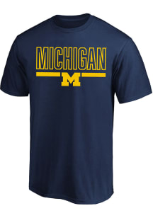 Michigan Wolverines Mens Navy Blue Stacked Logo Big and Tall T-Shirt