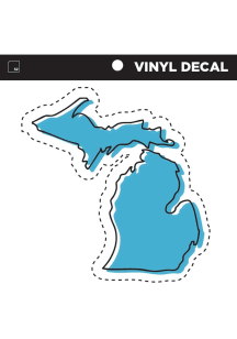 Michigan State Shape Outline Stickers - Light Blue