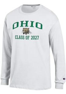 Champion Ohio Bobcats White Primary Class of 2027 Jersey Long Sleeve T Shirt