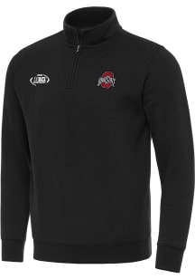 Antigua Ohio State Buckeyes Mens Black 2025 Big Ten Football Championship Long Sleeve Qtr Zip Pull..
