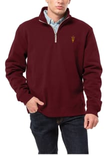 League Arizona State Sun Devils Mens Maroon Essential Long Sleeve Qtr Zip Pullover