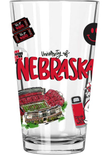 Nebraska Cornhuskers 16oz Pint Glass - Red
