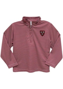 Vive La Fete Harvard Crimson Toddler Crimson Stripe Long Sleeve Qtr Zip