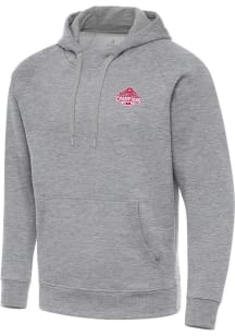 Antigua Ohio State Buckeyes Mens Grey 2024 Football National Champions Victory Fashion Hood