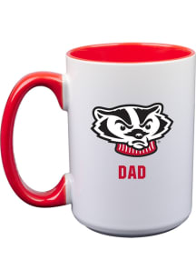 Wisconsin Badgers Dad 15oz Ceramic Mug - White