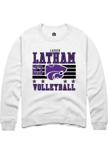 Lauren Latham K-State Wildcats Mens White NIL Striped Player Crew