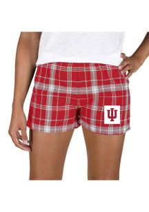 Concepts Sport Indiana Hoosiers Womens Ash Ultimate Flannel Shorts