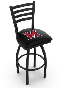 Miami RedHawks High Back Swivel Pub Stool - Black