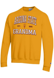 Champion Arizona State Sun Devils Mens Gold Est. Date Grandma Powerblend Long Sleeve Crew Sweatshi..