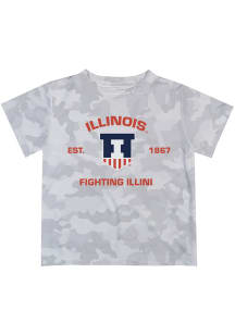 Vive La Fete Illinois Fighting Illini Toddler Grey Camo T-Shirt