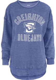 Pressbox Creighton Bluejays Womens Blue Melange Crew Sweatshirt
