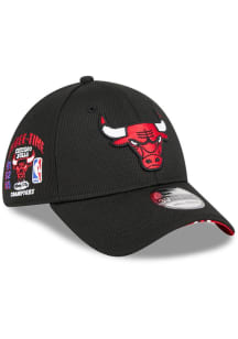 New Era Chicago Bulls Mens Black DL Patch Stripe 39THIRTY Flex Hat