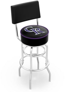 Colorado Rockies Double-Ring Swivel with Back Pub Stool - Silver
