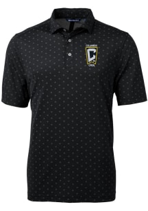 Cutter and Buck Columbus Crew Mens Black Virtue Eco Pique Tile Short Sleeve Polo