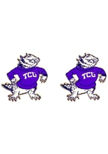 TCU Horned Frogs Vault Mascot Stud Womens Earrings