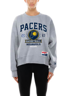 New Era Indiana Pacers Womens Ash Throwback Crew Sweatshirt