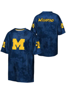 Michigan Wolverines Youth Blue Off-Side Short Sleeve T-Shirt