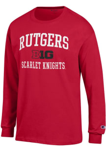 Champion Rutgers Scarlet Knights Red Big Ten Jersey Long Sleeve T Shirt