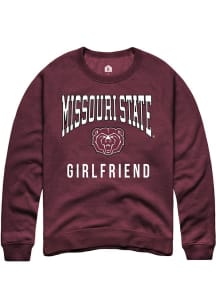 Rally Missouri State Bears Mens Maroon Girlfriend Long Sleeve Crew Sweatshirt