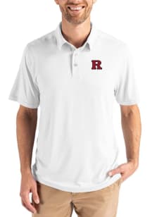 Cutter and Buck Rutgers Scarlet Knights Mens White Coastline Eco Short Sleeve Polo