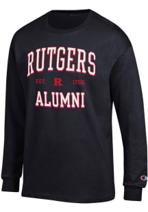 Champion Rutgers Scarlet Knights Black Est Date Alumni Jersey Long Sleeve T Shirt