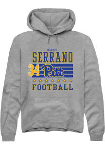 Marcus Serrano Pitt Panthers Mens Grey Football NIL Striped Player Hood