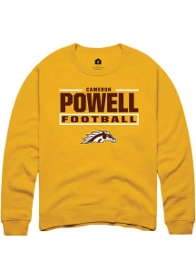 Cameron Powell Western Michigan Broncos Mens Gold Football NIL Stacked Box Player Crew