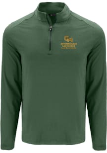 Cutter and Buck George Mason University Mens Green Coastline Long Sleeve Qtr Zip Pullover