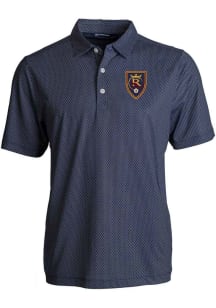 Cutter and Buck Real Salt Lake Mens Navy Blue Pike Symmetry Short Sleeve Polo