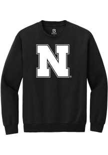 Summit Sportswear Nebraska Cornhuskers Mens Black Heavy Blend Arch Primary Logo Long Sleeve Crew S..
