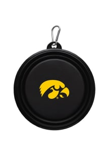 Iowa Hawkeyes Collapsible Silicone Dog Pet Bowl Black