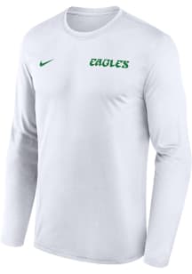 Nike Philadelphia Eagles White Retro Team Name w EST Date Long Sleeve T-Shirt
