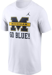 Nike Michigan Wolverines White Logo Mantra Short Sleeve T Shirt