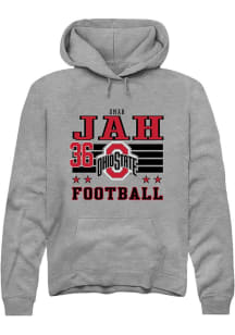 Omar Jah Ohio State Buckeyes Mens Grey Football NIL Striped Player Hood
