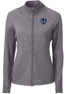 Cutter and Buck Sporting Kansas City Womens Black Adapt Eco Knit Light Weight Jacket