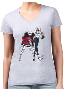 4Her Montreal Canadiens Womens Grey Hockey Girls Graphic Short Sleeve T-Shirt