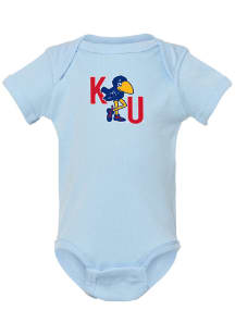Summit Sportswear Kansas Jayhawks Baby Light Blue Jayhawk Short Sleeve One Piece