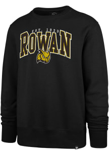 47 Rowan University Mens Black Varsity Block Headline Crew Long Sleeve Crew Sweatshirt