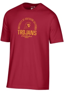 Under Armour USC Trojans Cardinal Red Printed Short Sleeve T Shirt