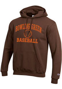 Champion Bowling Green Falcons Mens Brown Baseball Icon Powerblend Long Sleeve Hoodie