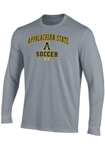 Under Armour Appalachian State Mountaineers Grey Soccer Performance Long Sleeve T Shirt