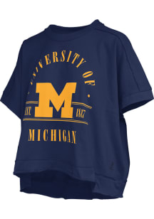 Pressbox Michigan Wolverines Womens Blue Sloane Short Sleeve T-Shirt