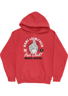 Keri Leimbach Nebraska Cornhuskers Mens Red Fan Club Hoodie Player Hood