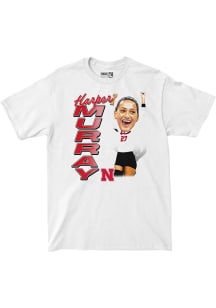 Harper Murray Nebraska Cornhuskers White Elevated Caricature Tee Short Sleeve Fashion Player T Shi..