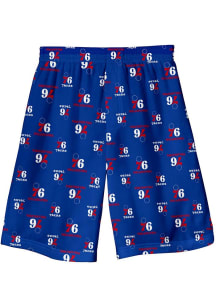Philadelphia 76ers Youth Blue All Over Printed Sleep Sleep Shorts
